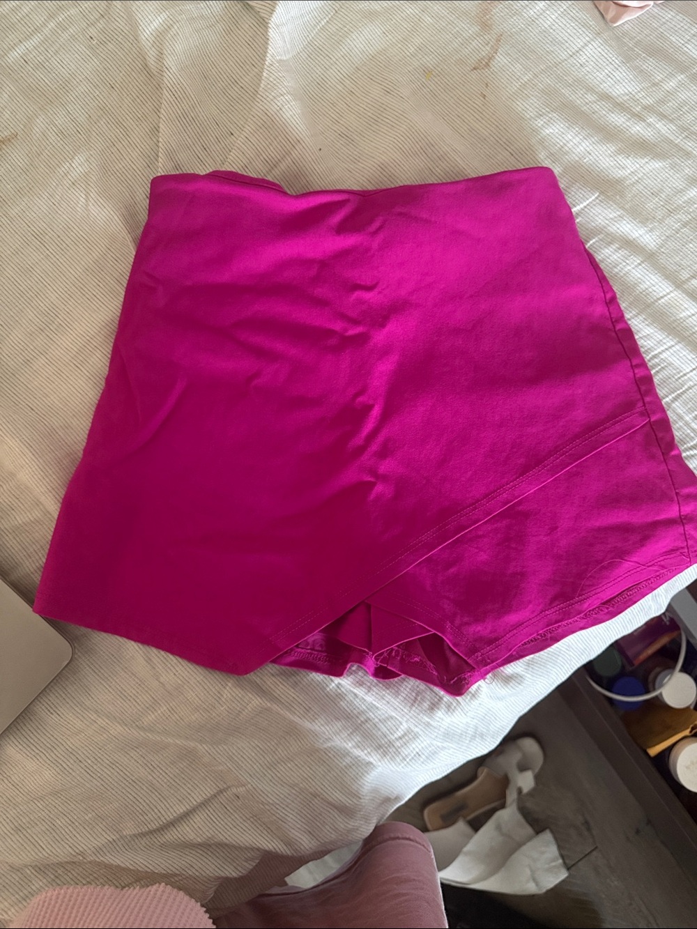 Fuchsia Envelope skirt/ Skort with Overlap Front (S)